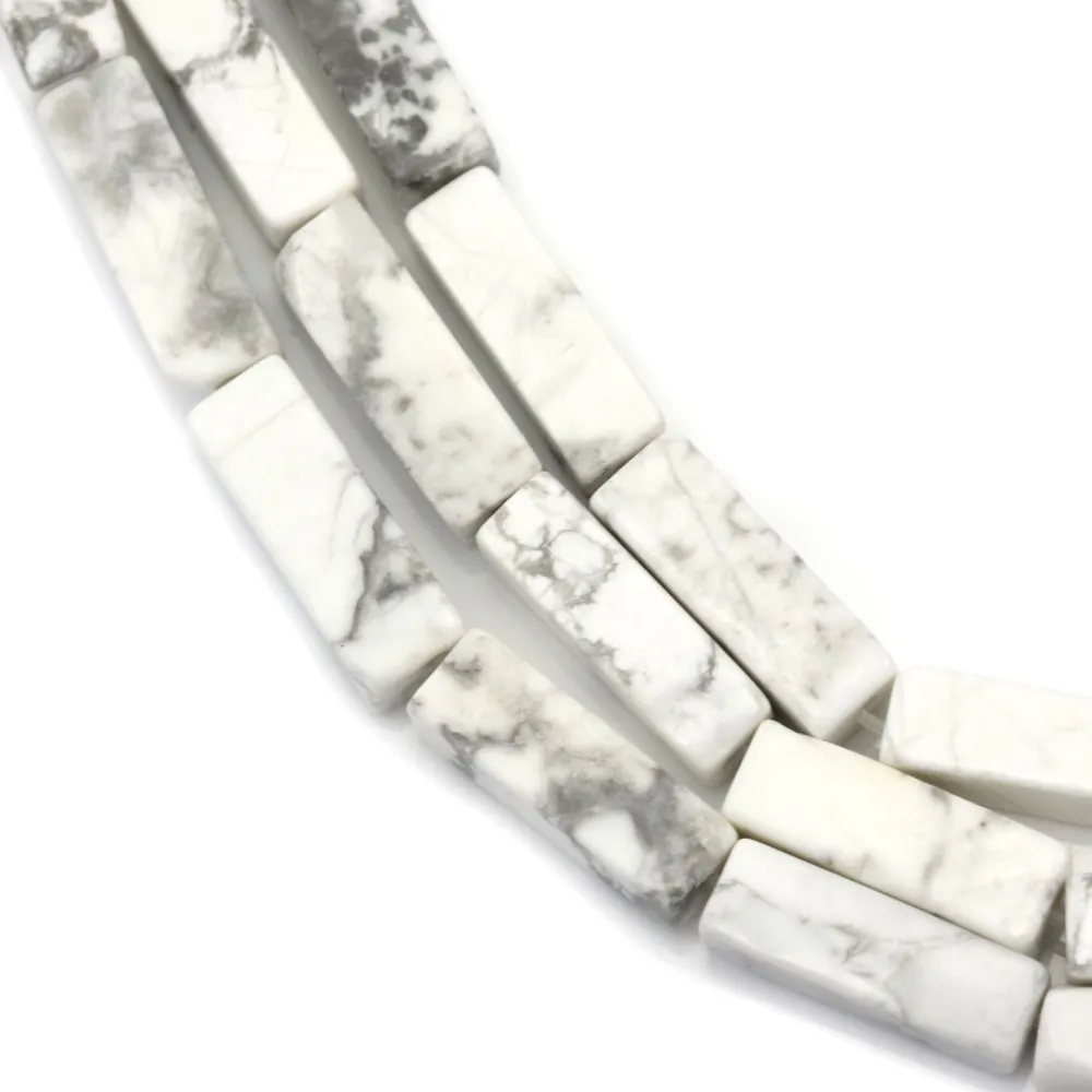 Howlite blanche tube 4x6mm x 40cm