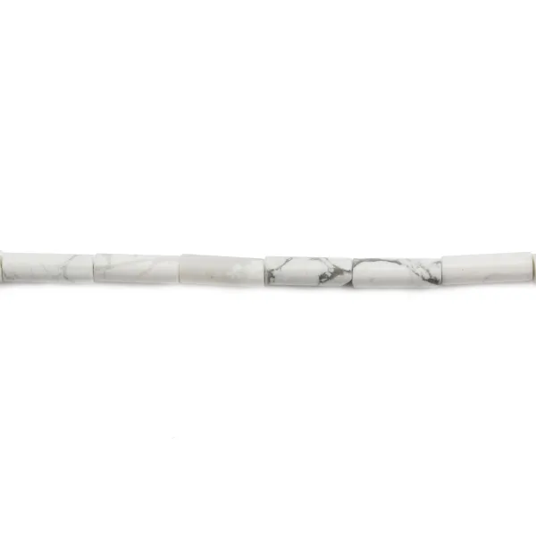 Howlite blanche tube 4x13mm x 8pcs.