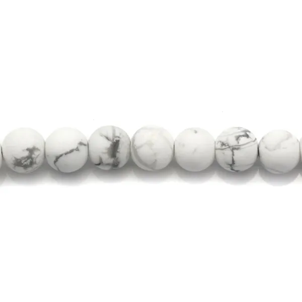 Howlite blanche matte ronde 6mm x 20pcs