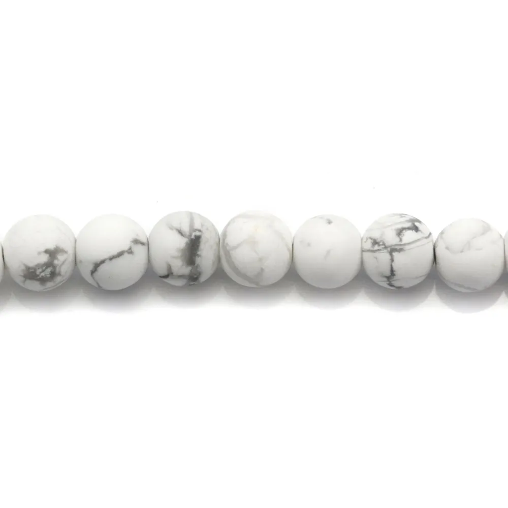 Howlite blanche matte ronde 6mm x 20pcs