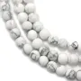 Howlite blanche matte ronde 6mm x 40cm