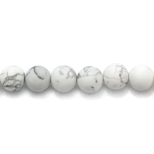 Howlite blanche matte ronde 8mm x 20pcs