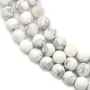 Howlite blanche matte ronde 6mm x 40cm