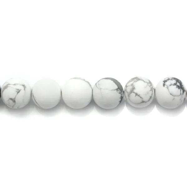 Howlite blanche matte ronde 10mm x 10pcs