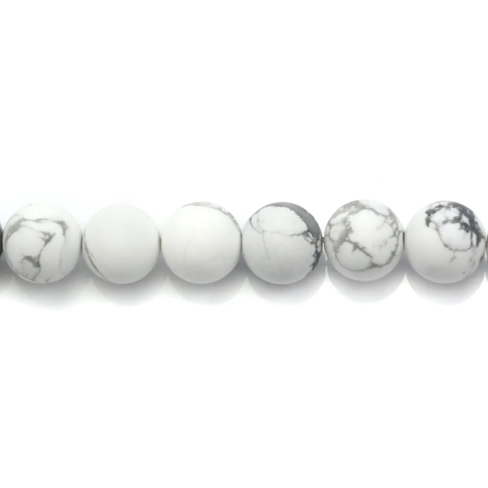 Howlite blanche matte ronde 10mm x 10pcs