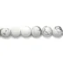Howlite blanche matte ronde 8mm x 40cm