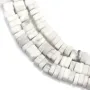 Howlite blanche, forme rondelle carré, 2.5x4.5mm x 40cm