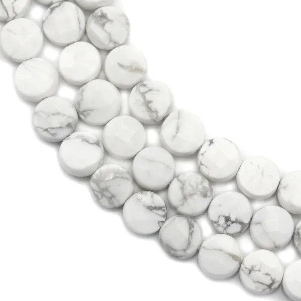 Howlite redondo plano facetado 6mm x 40cm