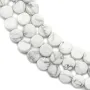 Howlite blanche, de forme ronde, plate et facetté 6mm x 40cm