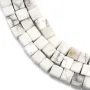 Howlite blanche en forme de cube, mesurant 4mm x 40cm