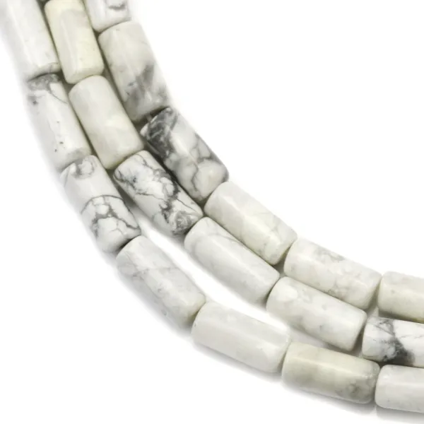 Tubo branco Howlite, 3,5x8mm x 40cm