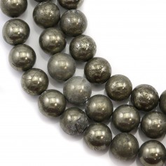 Pyrite Round 10mm x 40cm 