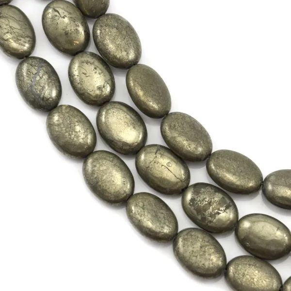 Pyrite Oval 10x14mm x 40cm 