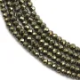 Pyrite rondelle faceted 2x3mm x 38cm