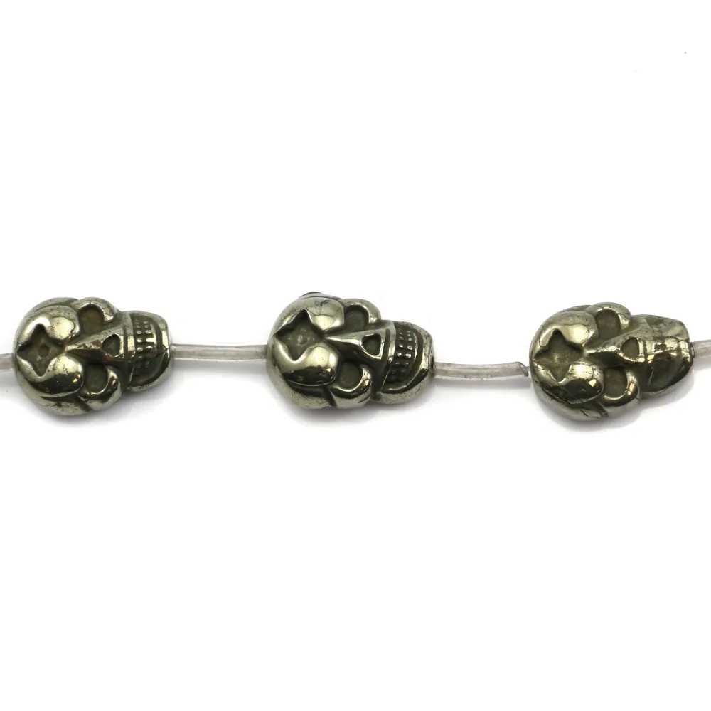 Pyrite tête de mort 13x18mm x 40cm (13pcs)