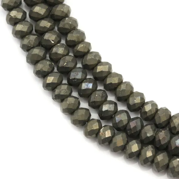 Pyrite rondelle facette 2.5x4mm x 40cm
