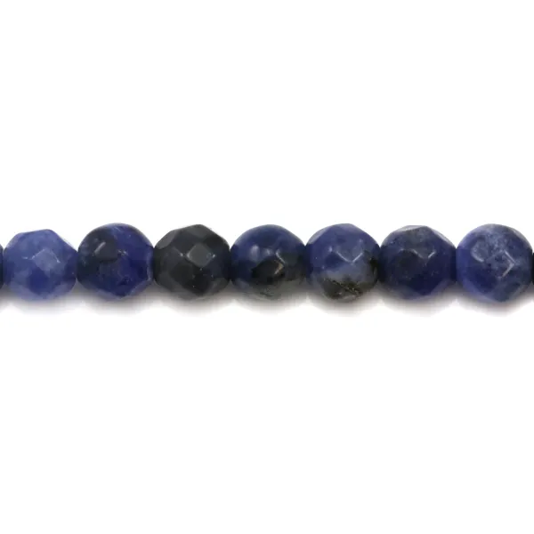 Sodalite facet round 6mm x 6pcs