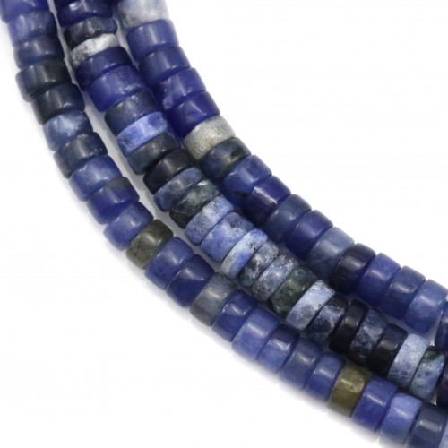 Sodalite blu, forma rotonda Heishi, 2x4mm x 38cm
