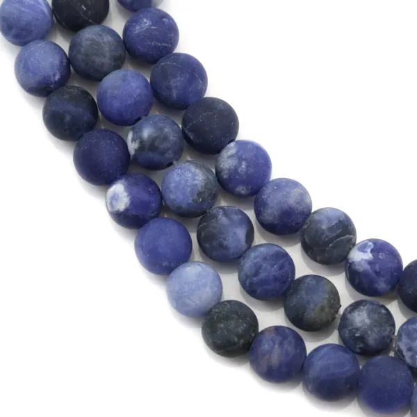 Sodalite mat round beads 6mm x 40cm