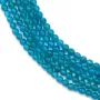 Apatite de couleur bleu et de forme ronde, mesurant 2-2.5mm x 40cm