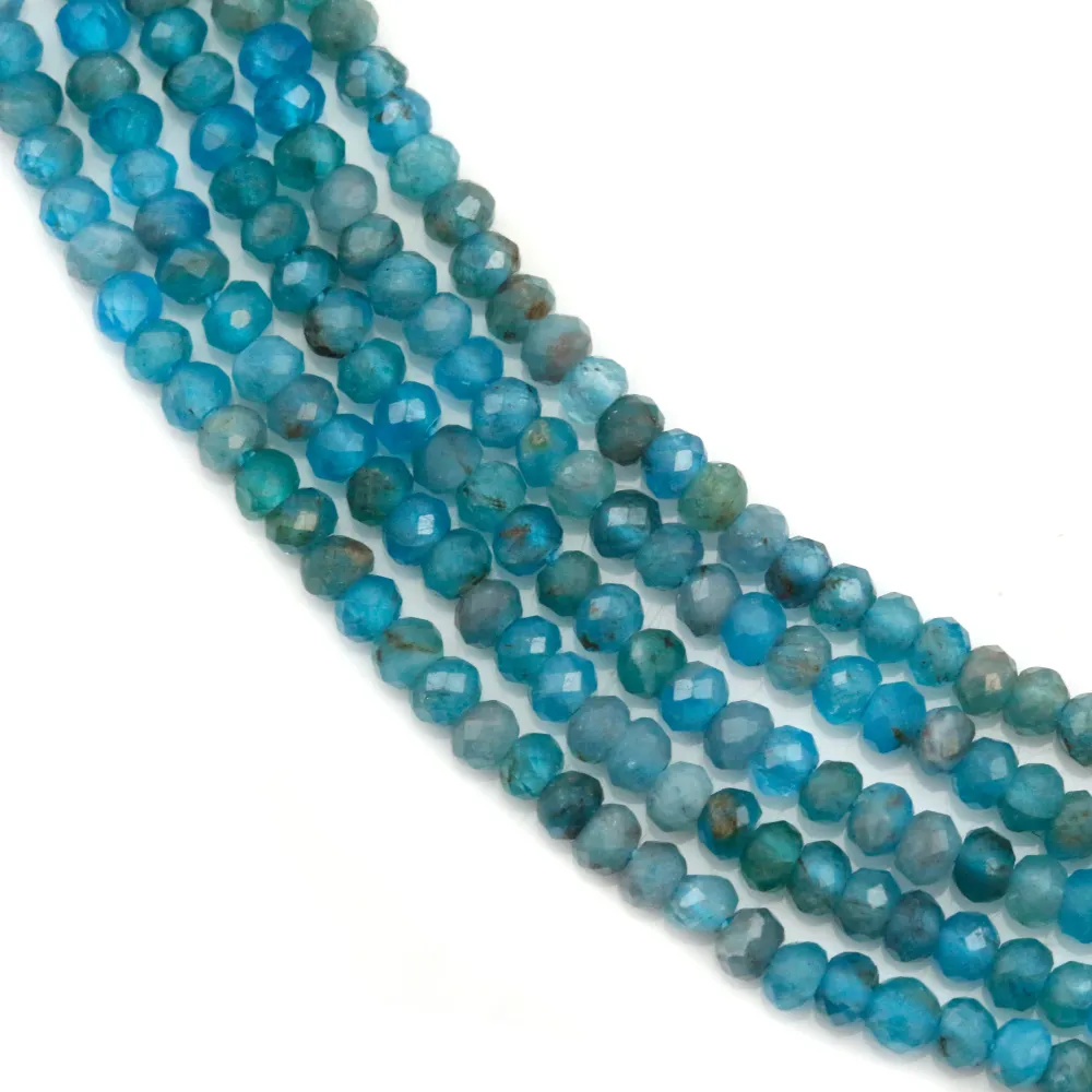Apatite rondelle facette 15x2.0mm  x40cm