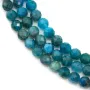 Apatite de couleur bleu et de forme ronde facette, 4mm x 40cm