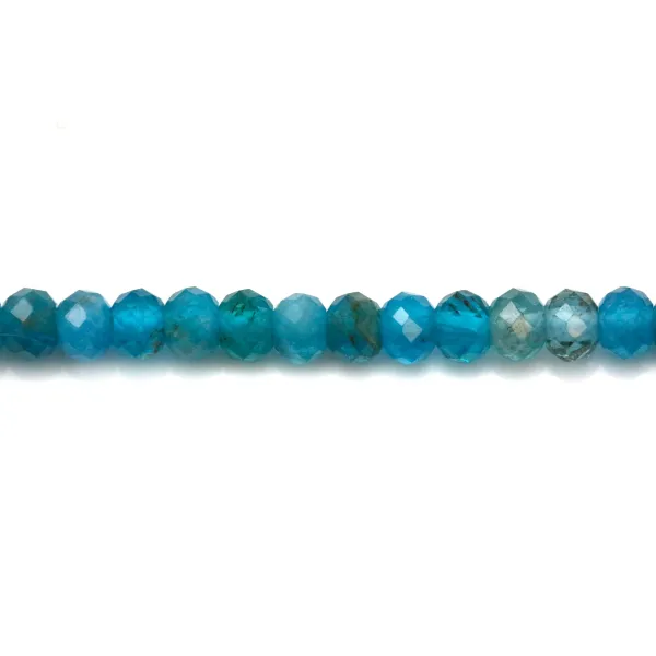 Apatite rondelle facette 2x3mm x 40cm