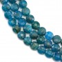 Apatite bleu, de forme rond plat facette, 6mm x 39cm