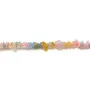 Aigue-marine et morganite forme en chips x 40cm
