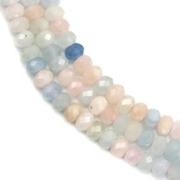 Aquamarine Faceted Rondelle 2.5x4mm x 39cm