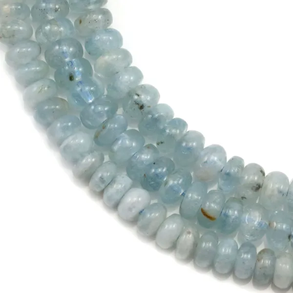 Aquamarine, in the shape of a roundel 4x6mm x 39cm