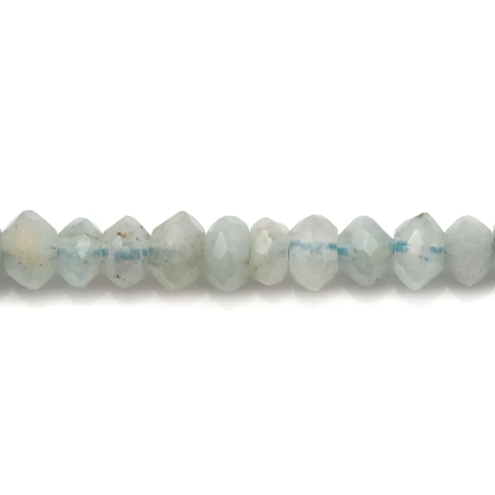 Aigue marine rondelle facette 3x5mm x 10pcs