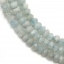 Aigue marine rondelle facette 3x5mm x 40cm