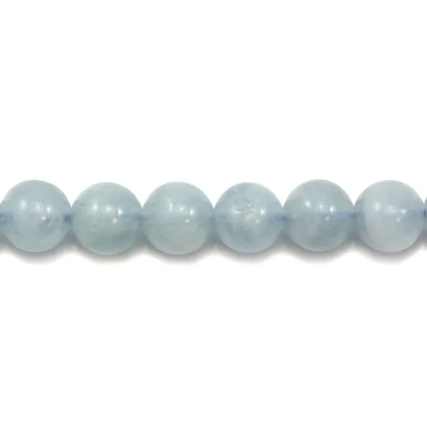 Aigue-Marine Rond 6mm x 5 perles