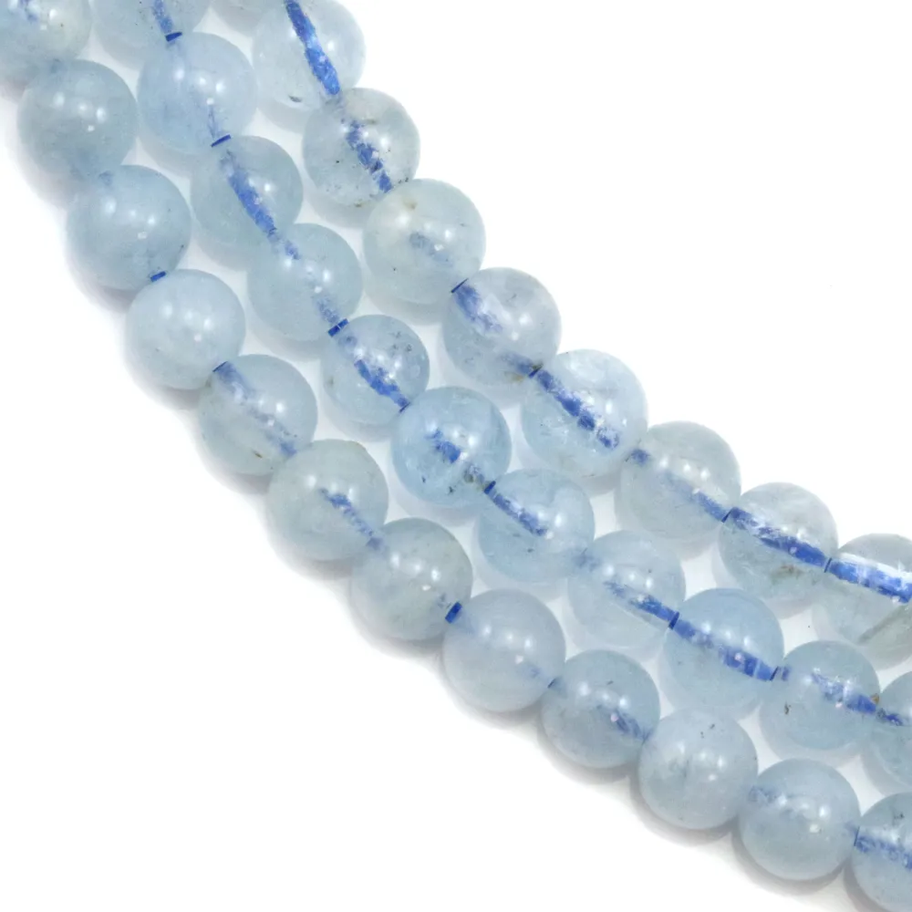 Aigue-Marine Rond 4mm A x 40cm