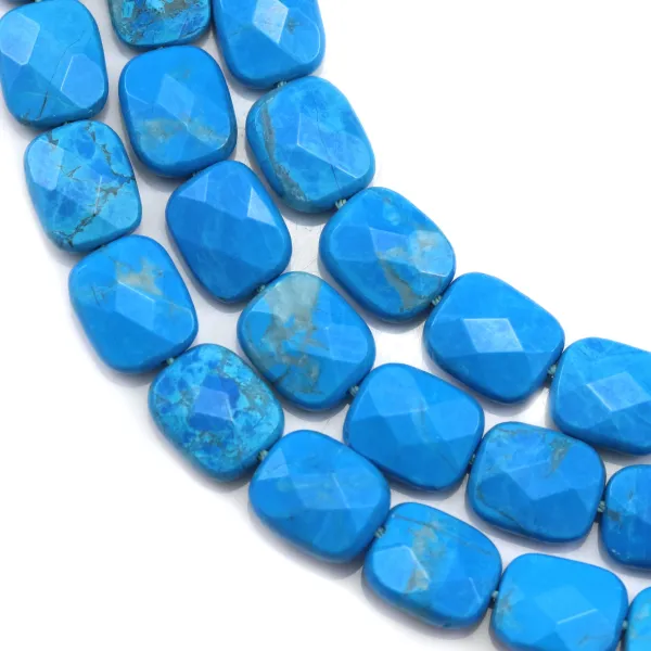 Turquoise Rectangle facette 8x10mm x 40cm