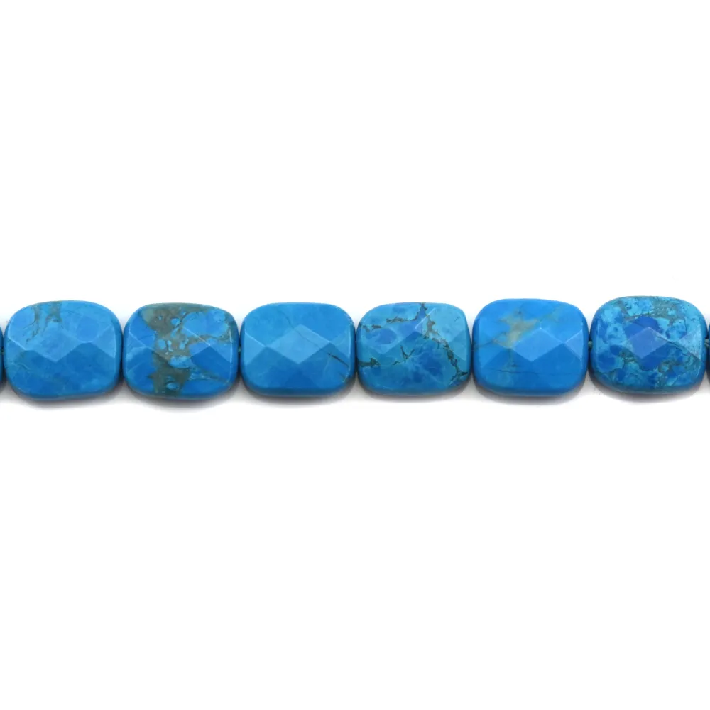 Turquoise reconstitué rectangle facette 8x10mm x 5pcs
