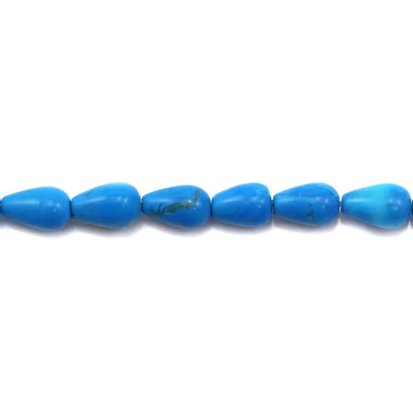 Turquoise reconstitué goutte 5x8mm x 40cm