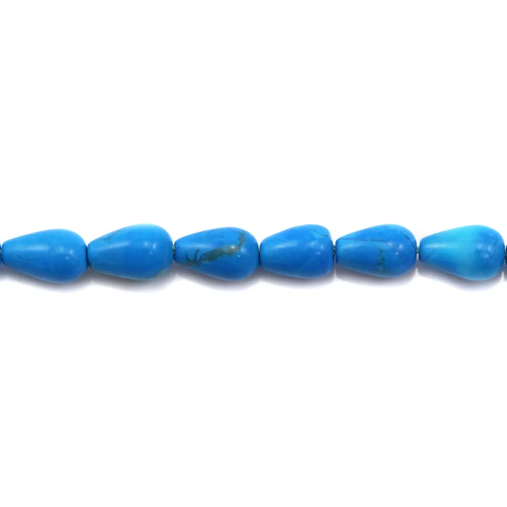 Turquoise reconstitué goutte 5x8mm x 40cm