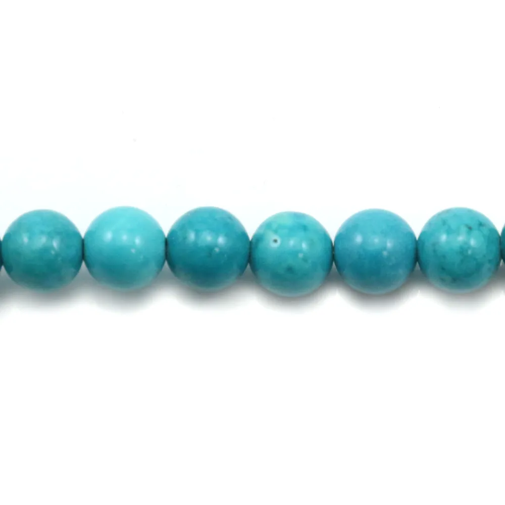 Turquoise green treated round 6mm x 10 pieces