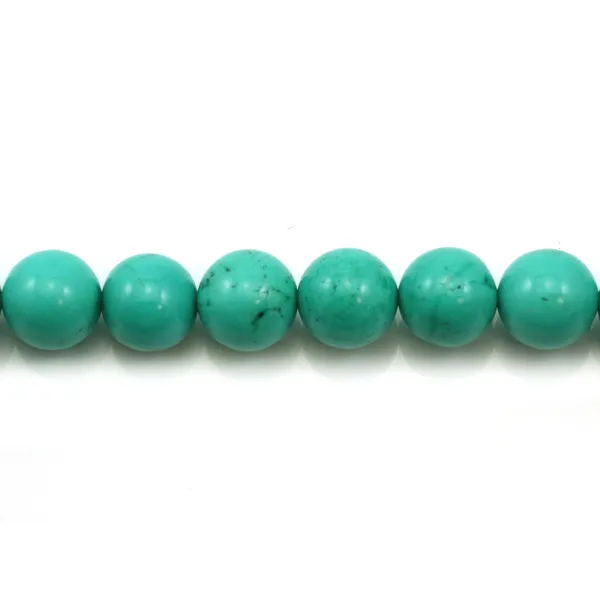 Turquoise traité verte ronde 14mm x 2pcs