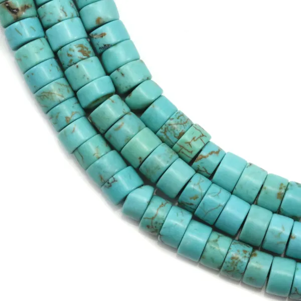 Howlite teinté Turquoise rondelle Heishi