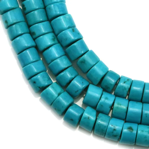 Turquoise reconstitué, en forme de rondelle 3x4mm x 40cm