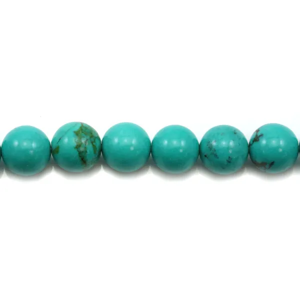 Turquoise green treated round 10mm x 6pcs