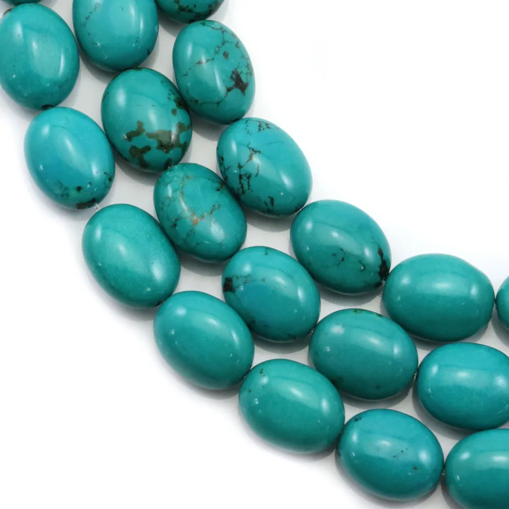 Turquoise reconstitutes oval 11x13mm x 40cm