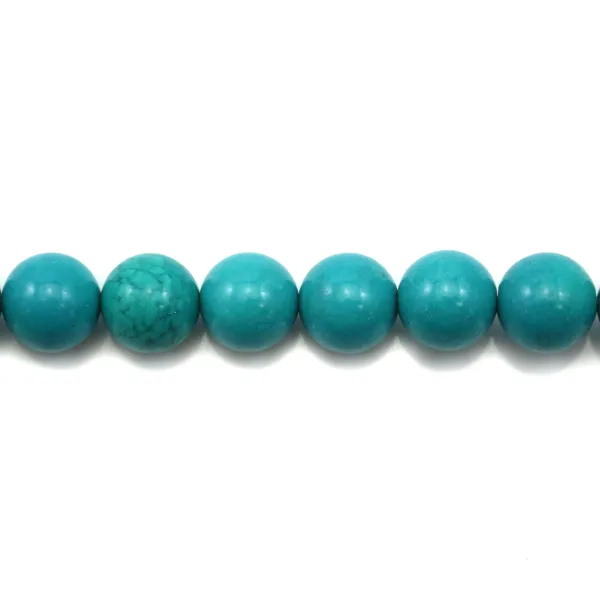 Turquoise traité verte ronde 8mm x 10pcs