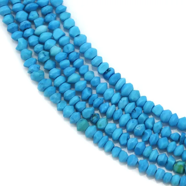 Turquoise reconstituée bleu, en forme de chips, 1 * 1.5mm x 37cm