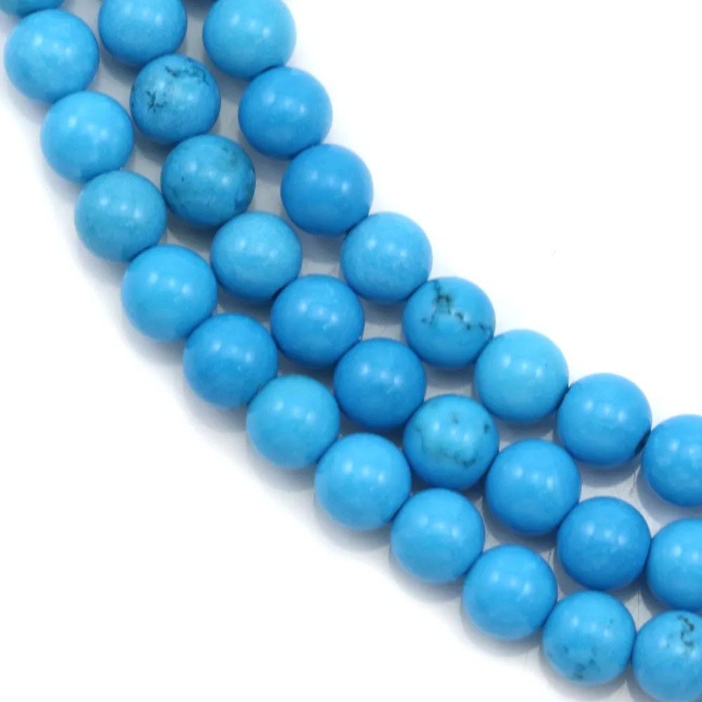 Turquoise  reconstitue  Ronde 4mm x 40cm