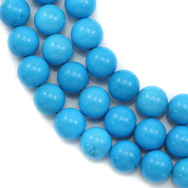 Turquoise  reconstitué  Ronde 12mm x 40cm