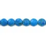 Reconstituted round flat turquoise faceted 8mm x 40cm